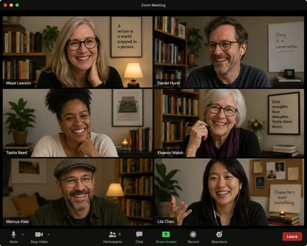 A screenshot of a Zoom call with several participants