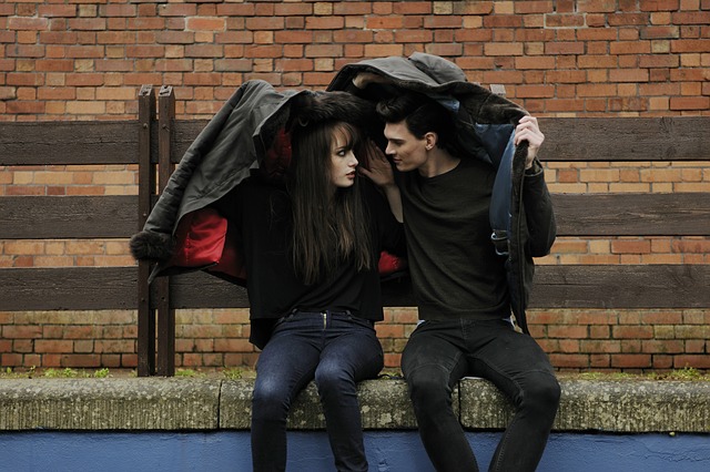 couple in the rain