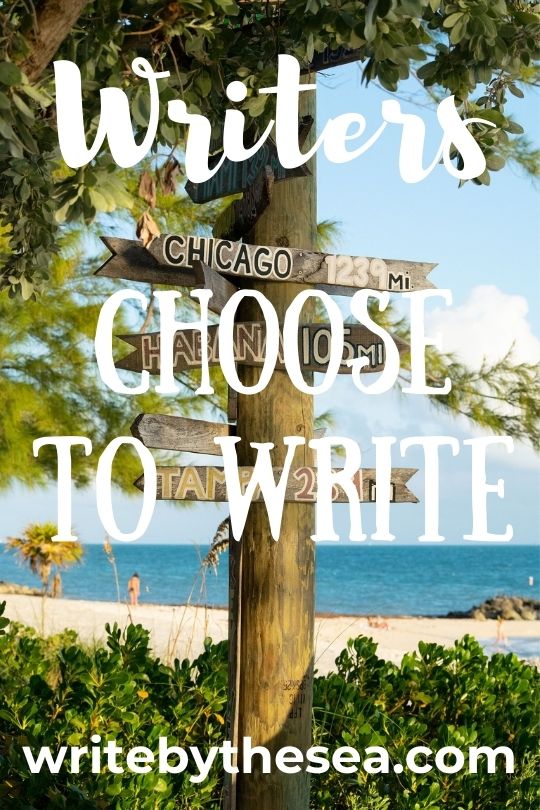 Sign posts on the beach - Writers Choose to Write