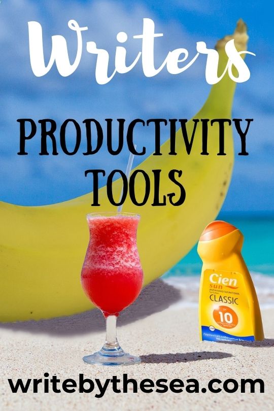 productivity at the beach - a daquiri, a banana and some sunscreen