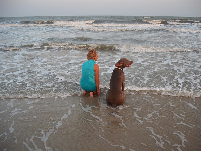 woman with dog