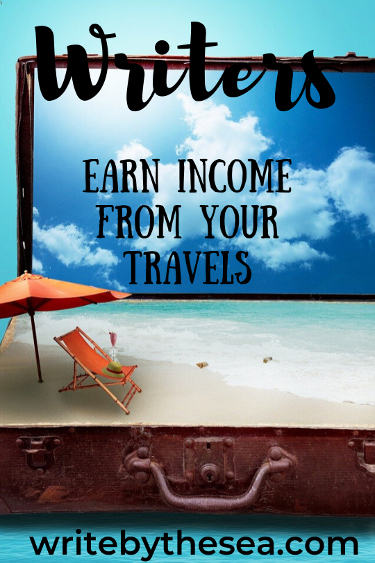 travel trunk with banner earn income from your travels